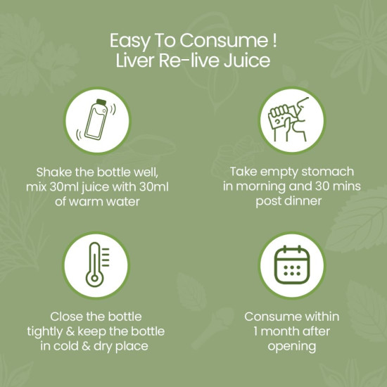 Krishna's Liver Re-Live Juice 500 ml | Healthy Liver | Natural rejuvenator | Strengthens the digestive system | Goodness of 11 powerful herbs like Makoy, Harshringar, Daru Haridra | Sugar free Juice