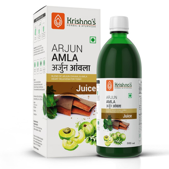 Krishna's Arjun Amla Juice - 500 ml (Pack of 1) | Perfect mix of Amla and Arjuna Chaal | Strong and healthy heart Krishna's Arjun Amla Juice - 500 ml (Pack of 1) | Perfect mix of Amla and Arjuna Chaal | Strong and healthy heart