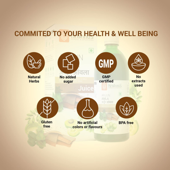 Krishna's Arjun Amla Juice - 500 ml (Pack of 1) | Perfect mix of Amla and Arjuna Chaal | Strong and healthy heart Krishna's Arjun Amla Juice - 500 ml (Pack of 1) | Perfect mix of Amla and Arjuna Chaal | Strong and healthy heart