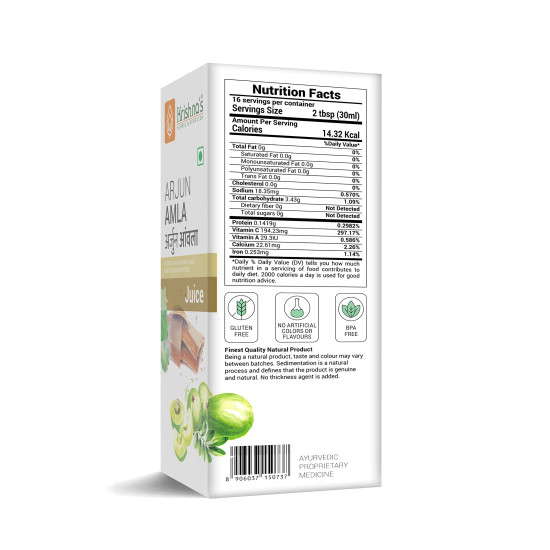 Krishna's Arjun Amla Juice - 500 ml (Pack of 1) | Perfect mix of Amla and Arjuna Chaal | Strong and healthy heart Krishna's Arjun Amla Juice - 500 ml (Pack of 1) | Perfect mix of Amla and Arjuna Chaal | Strong and healthy heart