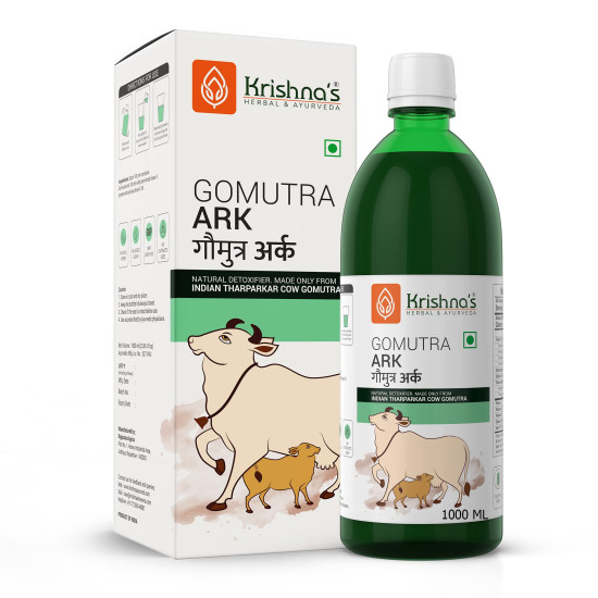 KRISHNA'S HERBAL & AYURVEDA Desi Cow Gomutra Ark 1000 Ml Liquid| Natural Detoxifier | 100% Pure & Natural Go Ark | Indian Tharparakar Gomutra | Sugar Free With No Added Color Or Flavour - (Pack Of 1) KRISHNA'S HERBAL & AYURVEDA Desi Cow Gomutra Ark 1000 Ml Liquid| Natural Detoxifier | 100% Pure & Natural Go Ark | Indian Tharparakar Gomutra | Sugar Free With No Added Color Or Flavour - (Pack Of 1)