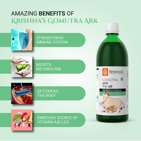 KRISHNA'S HERBAL & AYURVEDA Desi Cow Gomutra Ark 1000 Ml Liquid| Natural Detoxifier | 100% Pure & Natural Go Ark | Indian Tharparakar Gomutra | Sugar Free With No Added Color Or Flavour - (Pack Of 1) KRISHNA'S HERBAL & AYURVEDA Desi Cow Gomutra Ark 1000 Ml Liquid| Natural Detoxifier | 100% Pure & Natural Go Ark | Indian Tharparakar Gomutra | Sugar Free With No Added Color Or Flavour - (Pack Of 1)