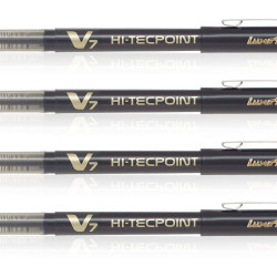 Pilot 019577 Hi-Tecpoint V7 Pen (Black - Pack of 4)