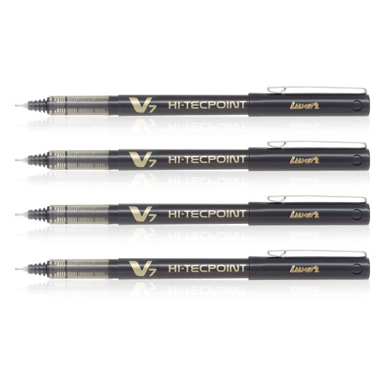Pilot 019577 Hi-Tecpoint V7 Pen (Black - Pack of 4)