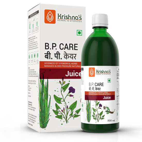 Krishna’s BP Care Juice - 500 ml | Ayurvedic way to manage Blood pressure & Cholesterol Level with Sarpgandha, Shankhpishi & 4 natural herbs