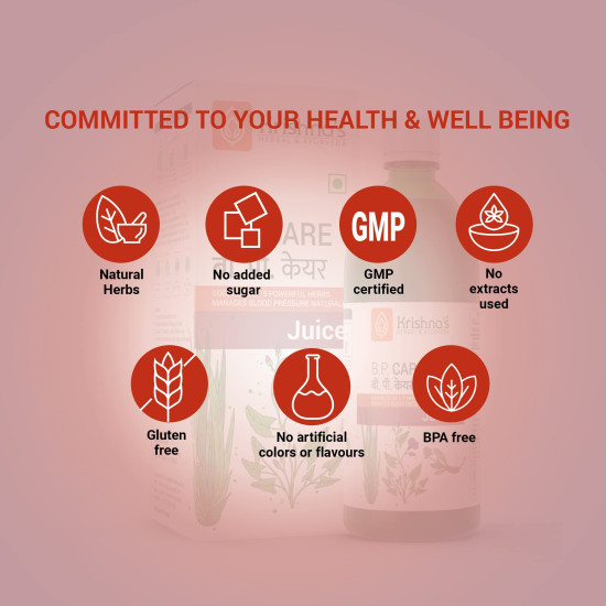 Krishna’s BP Care Juice - 500 ml | Ayurvedic way to manage Blood pressure & Cholesterol Level with Sarpgandha, Shankhpishi & 4 natural herbs