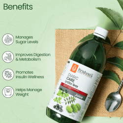 Krishna's Diabic Care Juice - 1000 ml | Blend of 11 herbs Methi, Amla, Karela, Jamun, Kutki, Guduchi & 5 other herbs to manage sugar levels | Made in India