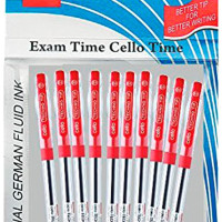 Cello Technotip Ball Pen - Pack of 10 (Red)
