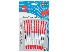 Cello Technotip Ball Pen - Pack of 10 (Red)