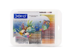 DOMS 50 Shades Oil Pastel With Case|Smooth Color Intermixing For Better Effect|Bright&Intense Colors|Free Scrapping Tool|Non-Toxic&Safe For Childrens|Pack Of 1|Multicolor