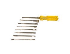 TATA Agrico 8-in-1 Screwdriver Set | Multi-Bit Screwdriver Kit with Interchangeable Magnetic Tips | Compact Hand Tool for Home, Office, Electronics & DIY Repairs (Yellow, Set of 1)