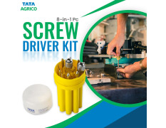 TATA Agrico 8-in-1 Screwdriver Set | Multi-Bit Screwdriver Kit with Interchangeable Magnetic Tips | Compact Hand Tool for Home, Office, Electronics & DIY Repairs (Yellow, Set of 1)
