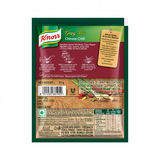 Knorr Chinese Chilli Gravy Mix, Serves 4, 51g