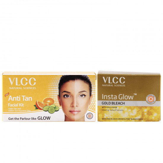 VLCC Anti Tan Facial Kit and Insta Glow Bleach Combo