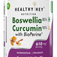 HealthyHey Nutrition Boswellia Serrata & Curcumin with Bioperine - 60 Vegetable Capsules