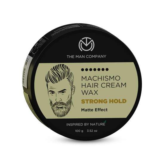 The Man Company Machismo Stronghold Hair Wax for Men | Up-to 12 Hours Strong Hold | Enriched with Vitamin E & Almond Oil | Stylish Matte Finish with Volume | Non Sticky - 100gm The Man Company Machismo Stronghold Hair Wax for Men | Up-to 12 Hours Strong Hold | Enriched with Vitamin E & Almond Oil | Stylish Matte Finish with Volume | Non Sticky - 100gm