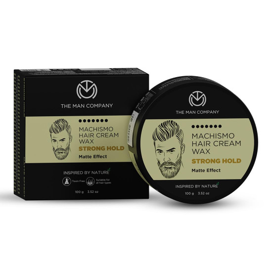 The Man Company Machismo Stronghold Hair Wax for Men | Up-to 12 Hours Strong Hold | Enriched with Vitamin E & Almond Oil | Stylish Matte Finish with Volume | Non Sticky - 100gm The Man Company Machismo Stronghold Hair Wax for Men | Up-to 12 Hours Strong Hold | Enriched with Vitamin E & Almond Oil | Stylish Matte Finish with Volume | Non Sticky - 100gm