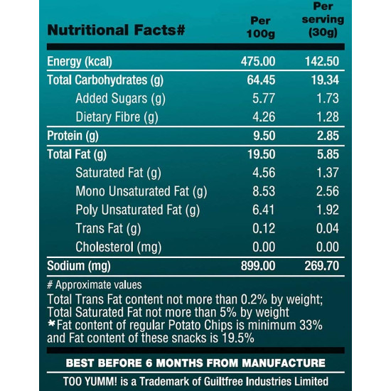 Too Yumm! Multigrain Chips, Dahi Papdi Chaat, 54g