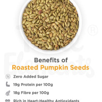True Elements Roasted Pumpkin Seeds 500g - Protein Snacks | Premium AAA Grade Seeds for Eating | Immunity Booster Seeds | Fibre Rich Superfood