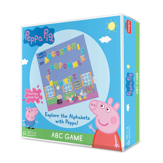 Funskool Games for Adult Peppa Pig - ABC Game, Educational Game, Counting, Letter Recognition and Matching Skills, 1-4 Players, 3 and Above