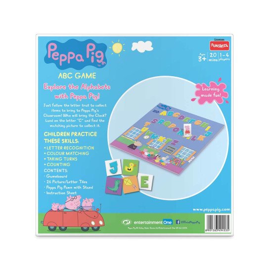 Funskool Games for Adult Peppa Pig - ABC Game, Educational Game, Counting, Letter Recognition and Matching Skills, 1-4 Players, 3 and Above