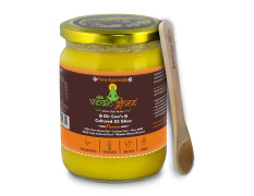 Vedic Ghee Premium A2 Gir Cow Cultured Desi Ghee from Kesariya Farm | Vedic Bilona Two Way Churned | Indian Gir Cow Ghee, Pure A2 Ghee, Natural & Healthy, Non-GMO | Lab Certified (500ml)
