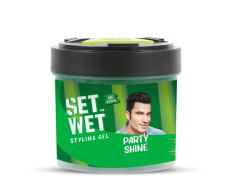 Set Wet Styling Hair Gel for Men - Party Shine, 250gm | Strong Hold, High Shine |For Short to Medium Hair| No Alcohol, No Sulphate