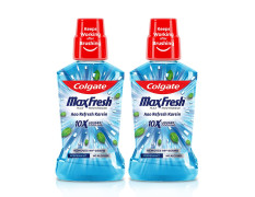 Colgate Plax Mouthwas, 0% Alcoholh - 250 ml (Peppermint) with Plax Mouthwash, 0% Alcohol - 500 ml (Peppermint)