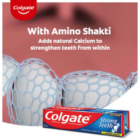 Colgate Strong Teeth Anticavity Toothpaste with Amino Shakti - 300gm with Free Toothbrush and Colgate Sensitive Toothbrush - 4 Pcs Colgate Strong Teeth Anticavity Toothpaste with Amino Shakti - 300gm with Free Toothbrush and Colgate Sensitive Toothbrush - 4 Pcs