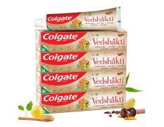 Colgate Vedshakti Toothpaste, Anti-Bacterial Paste For Whole Mouth Health, With Neem, Clove, And Honey, 800G, 200G X 4 (Saver Pack), Freshening