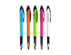 uni-ball Air UBA188ELM 0.5mm Roller Ball Pen | Multicolour Body, Blue Ink, Pack of 5