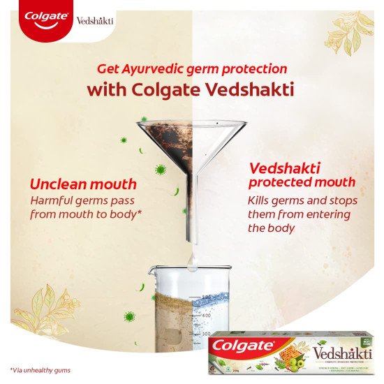 Colgate Swarna Vedshakti Toothpaste - 200gm with Colgate Active Salt Toothpaste, 300gm (Saver Pack)