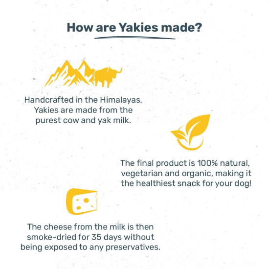 Yakies by HUFT Vegetarian Natural Dog Chew Bone – 25 gm Each | Pack of 3, Small Size Healthy Long-Lasting Chew | High Protein Gluten Free Treat for Small Dogs