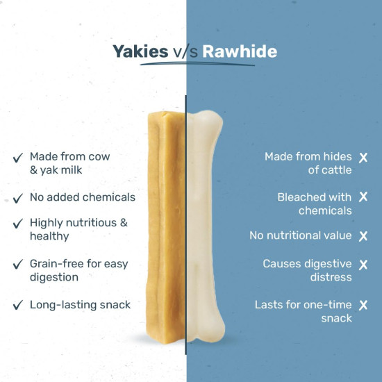 Yakies by HUFT Vegetarian Natural Dog Chew Bone – 25 gm Each | Pack of 3, Small Size Healthy Long-Lasting Chew | High Protein Gluten Free Treat for Small Dogs