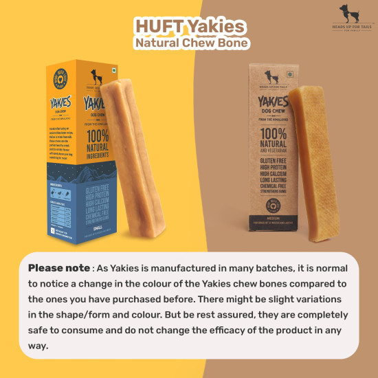 Yakies by HUFT Vegetarian Natural Dog Chew Bone – 25 gm Each | Pack of 3, Small Size Healthy Long-Lasting Chew | High Protein Gluten Free Treat for Small Dogs