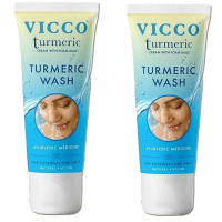 Vicco Turmeric With Foam Base Facewash (Pack of 2), 70gm