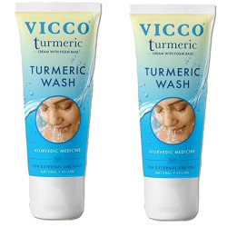 Vicco Turmeric With Foam Base Facewash (Pack of 2), 70gm