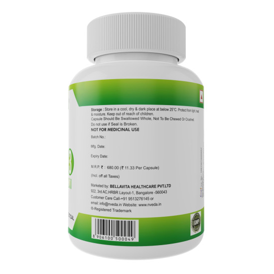 Nveda Omega 3 Fish Oil 1000mg with 180mg EPA & 120mg DHA | Supports Heart, Brain, Eye & Joint Health | Omega-3 Fatty Acid Supplement for Men & Women | 60 Capsules