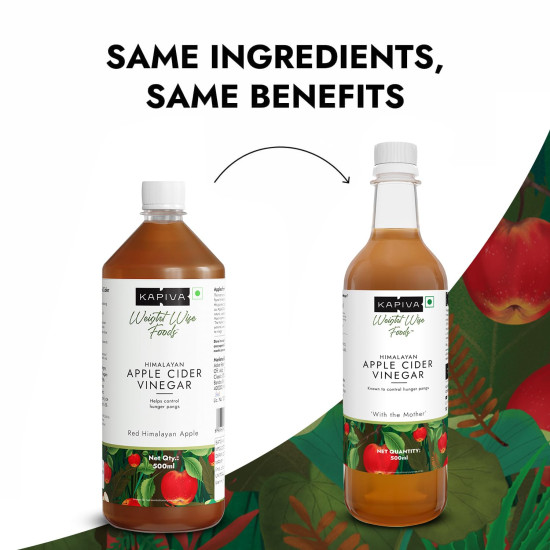 Kapiva Himalayan Apple Cider Vinegar with Mother 500ml | Raw, Unpasteurized & Unfiltered | Helps with Digestion & Weight Mangement