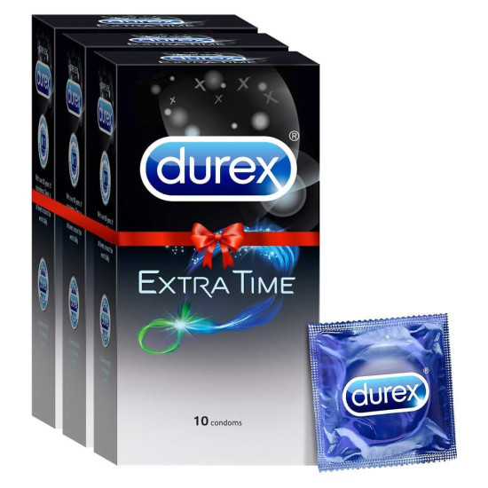 Durex Condoms, Extra Time- 10s (Pack of 3)