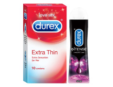 Durex Pleasure Packs (Intense Tingling Lube 50Ml, Extra Thin 10S)