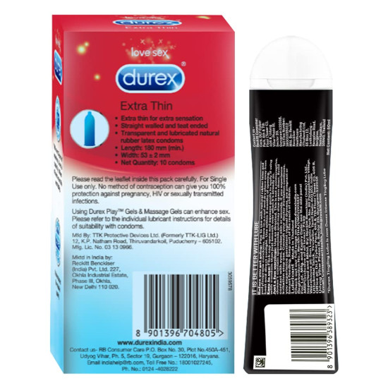 Durex Pleasure Packs (Intense Tingling Lube 50Ml, Extra Thin 10S) Durex Pleasure Packs (Intense Tingling Lube 50Ml, Extra Thin 10S)