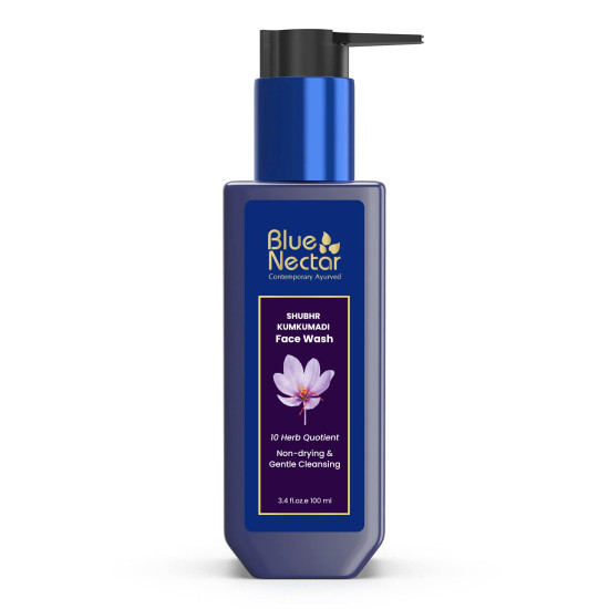 Blue Nectar Kumkumadi Brightening Face Wash with Saffron for Women & Men | Sulphate free Anti Pimple Face Cleanser (10 Herbs, 100 ml) Blue Nectar Kumkumadi Brightening Face Wash with Saffron for Women & Men | Sulphate free Anti Pimple Face Cleanser (10 Herbs, 100 ml)