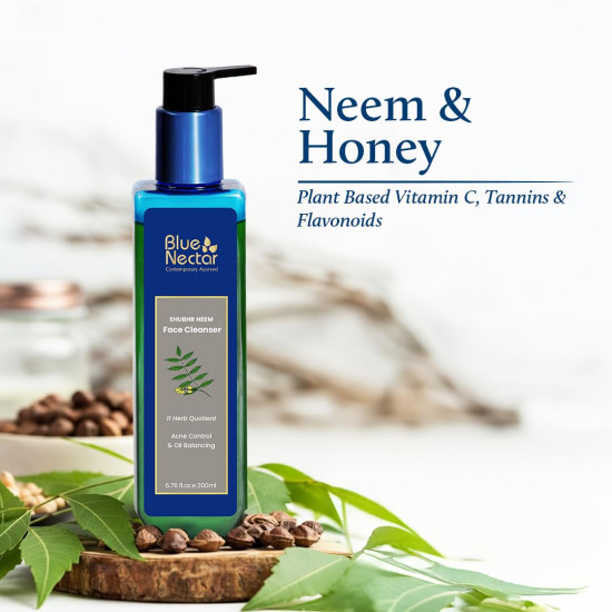 Blue Nectar Honey & Neem Face Wash for Oily & Acne Prone Skin | Natural Cleanser for Acne and Oil Control | Face Wash for Oily Skin with Vitamin C (11 Herbs, 200ml) Blue Nectar Honey & Neem Face Wash for Oily & Acne Prone Skin | Natural Cleanser for Acne and Oil Control | Face Wash for Oily Skin with Vitamin C (11 Herbs, 200ml)