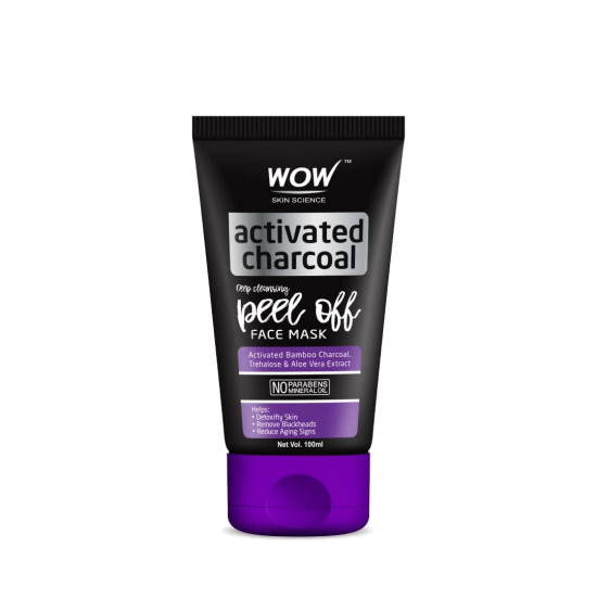Wow Skin Science Activated Charcoal Peel Off Mask For Blackheads/Pimples/Acne - No Parabens & Mineral Oils, 100 Ml Wow Skin Science Activated Charcoal Peel Off Mask For Blackheads/Pimples/Acne - No Parabens & Mineral Oils, 100 Ml