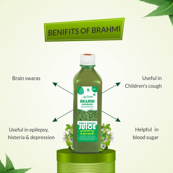 Jeevanras Brahmi Juice (500 ml) | Ayurvedic Juice | WHO-GLP,GMP Certified Product | No Added Colour | No Added Sugar