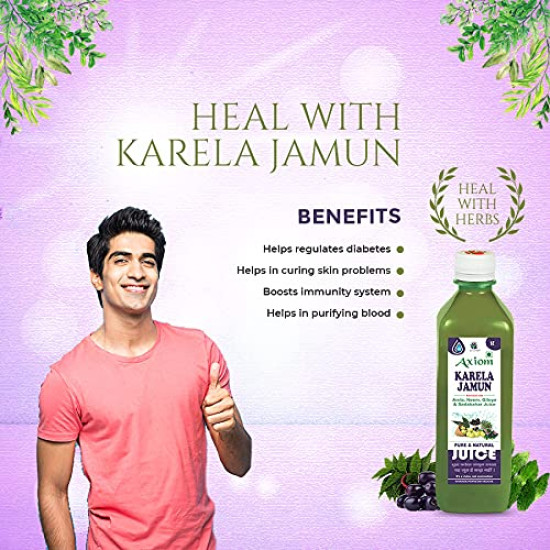 Karela Jamun Juice - 1Ltr (Pack of 2) | Helps to Control Blood Sugar Level | Cholestrol Care Juice | Enriched with Pure & Natural Karela and Jamun Herbs |Diabetic Care