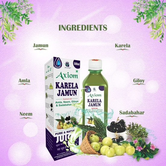 Karela Jamun Juice - 1Ltr (Pack of 2) | Helps to Control Blood Sugar Level | Cholestrol Care Juice | Enriched with Pure & Natural Karela and Jamun Herbs |Diabetic Care