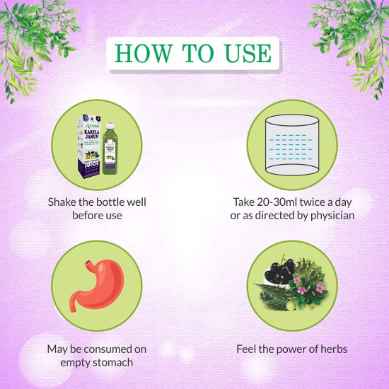 Karela Jamun Juice - 1Ltr (Pack of 2) | Helps to Control Blood Sugar Level | Cholestrol Care Juice | Enriched with Pure & Natural Karela and Jamun Herbs |Diabetic Care