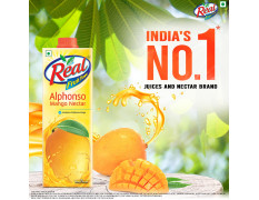 DABUR Real Alphonso Mango Fruit Juice-1L|Rich In Vitamin C|No Added Preservatives,No Artificial Colors&Flavours|Goodness Of Best Fruits|Daily Dose Of Fruit Nutrition|Tasty,Refreshing&Energising Drink